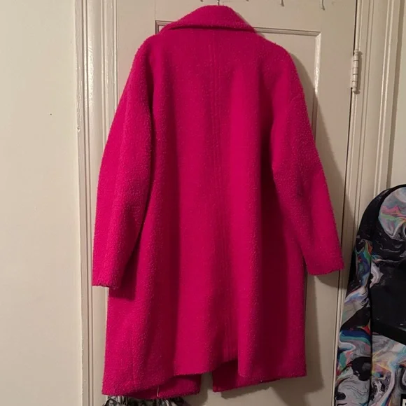 Women's Pink Double-Breasted Coat - Picture 3 of 3